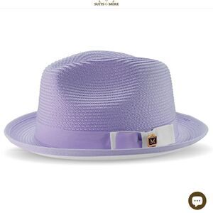 MONTIQUE MEN'S GUNMETAL/WHITE BOTTOM BRAIDED STINGY BRIM PINCH FEDORA HAT. H-78